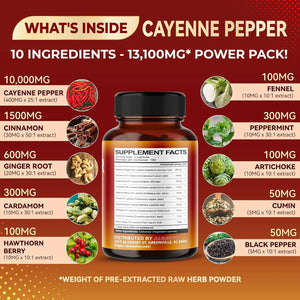 AUMETO - AUMETO Cayenne Pepper 180 Capsulas - The Red Vitamin MX - Suplementos Alimenticios - {{ shop.shopifyCountryName }}