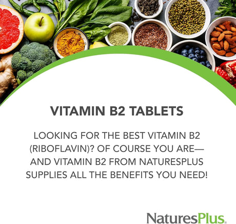 NATURES PLUS - Natures Plus Vitamin B2 250Mg. 60 Tabletas - The Red Vitamin MX - Suplementos Alimenticios - {{ shop.shopifyCountryName }}