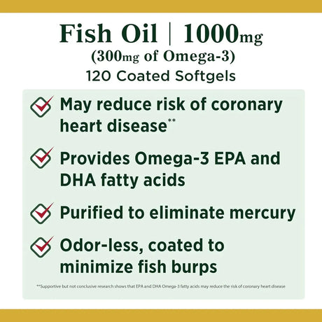 NATURE'S BOUNTY - Nature's Bounty Fish Oil 1000Mg. 120 Capsulas Blandas - The Red Vitamin MX - Suplementos Alimenticios - {{ shop.shopifyCountryName }}