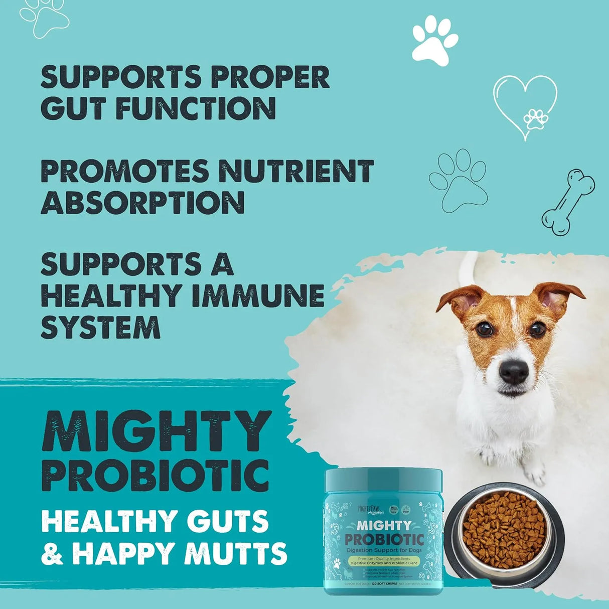 MIGHTY PAW - Mighty Paw Waggables Probiotic Chews for Dogs 120 Masticables - The Red Vitamin MX - Probióticos Para Perros - {{ shop.shopifyCountryName }}