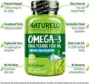 NATURELO - NATURELO Burpless Omega 3 Fish Oil 120 Capsulas Blandas - The Red Vitamin MX - Suplementos Alimenticios - {{ shop.shopifyCountryName }}