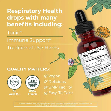 MARY RUTH ORGANICS - MaryRuth Organics Organic Respiratory Health Liquid Drops 1 Fl.Oz. - The Red Vitamin MX - Suplementos Alimenticios - {{ shop.shopifyCountryName }}
