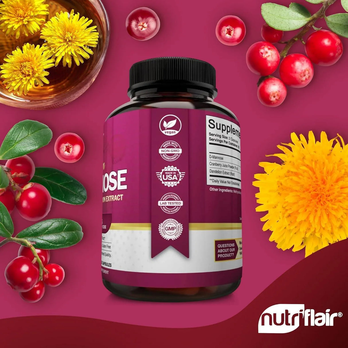 NUTRIFLAIR - NutriFlair D-Mannose 1,500Mg. 120 Capsulas - The Red Vitamin MX - Suplementos Alimenticios - {{ shop.shopifyCountryName }}