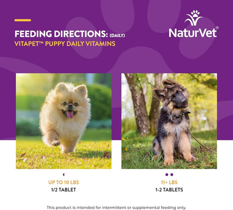 NATURVET - NaturVet VitaPet Puppy Daily Vitamins Plus Breath Aid for Puppies 60 Tabletas Masticables - The Red Vitamin MX - Multivitamínicos Para Perros - {{ shop.shopifyCountryName }}