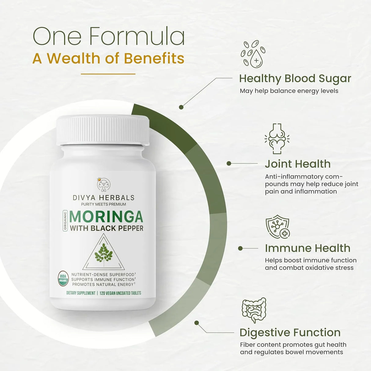 DIVYA HERBALS - Divya Herbals Organic Moringa 120 Tabletas - The Red Vitamin MX - Suplementos Alimenticios - {{ shop.shopifyCountryName }}