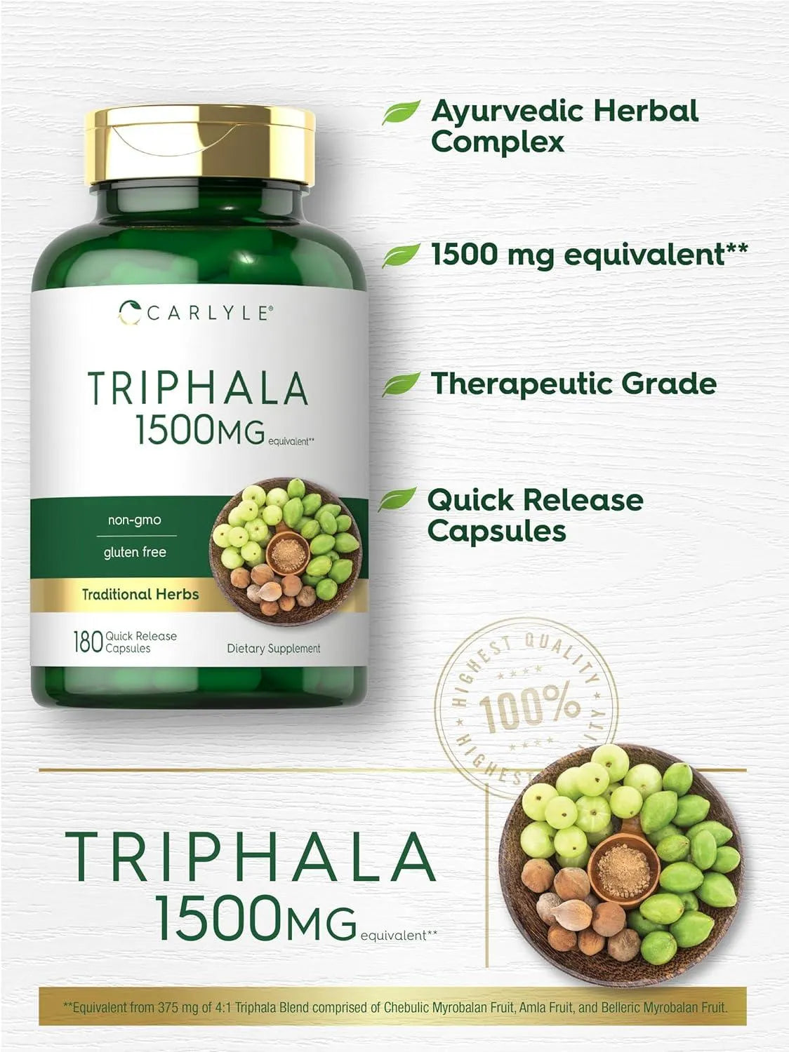 CARLYLE - Carlyle Triphala 1500Mg. 180 Capsulas - The Red Vitamin MX - Suplementos Alimenticios - {{ shop.shopifyCountryName }}