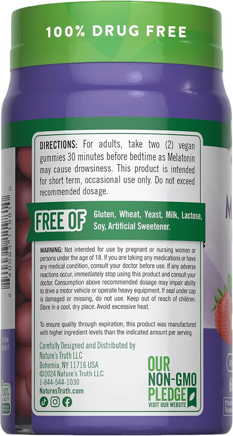 NATURE'S TRUTH - Nature's Truth Melatonin Gummies 12Mg. 60 Gomitas - The Red Vitamin MX - Suplementos Alimenticios - {{ shop.shopifyCountryName }}