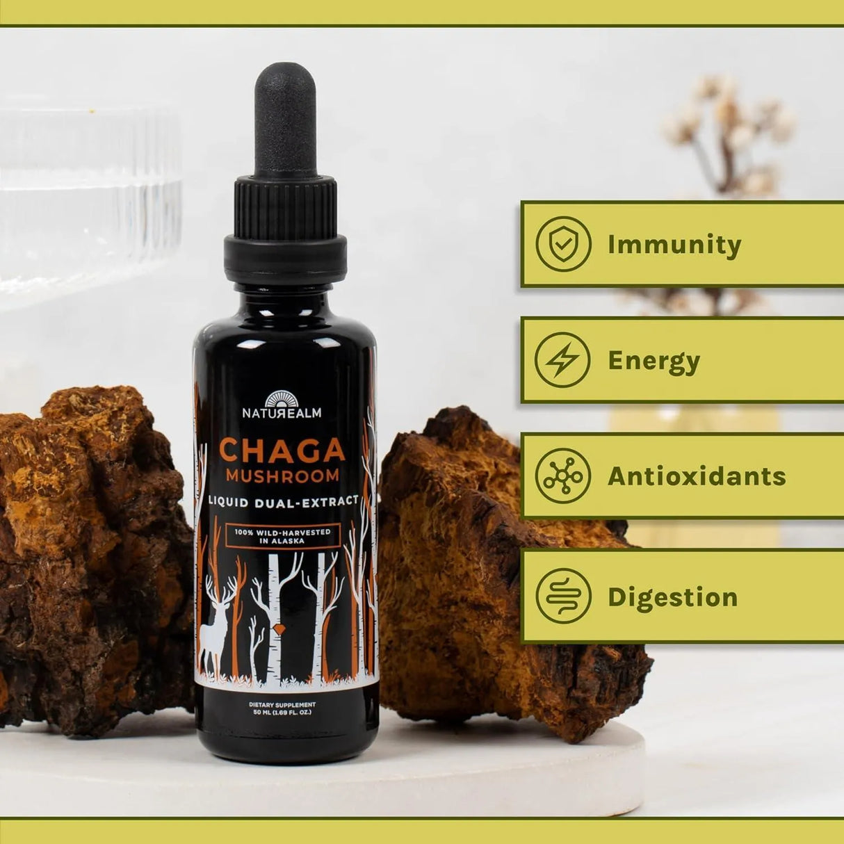 NATUREALM - Naturealm Chaga Mushroom Tincture 50Ml. - The Red Vitamin MX - Suplementos Alimenticios - {{ shop.shopifyCountryName }}