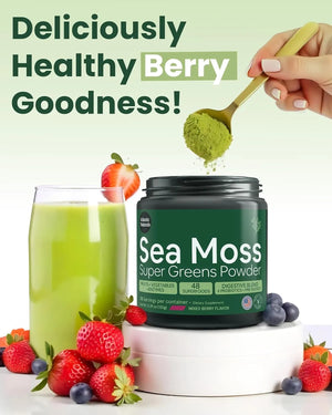 ATLANTIC NATURALS - Atlantic Naturals Organic Sea Moss Super Greens Powder Mixed Berry Flavor 150Gr. - The Red Vitamin MX - Suplementos Alimenticios - {{ shop.shopifyCountryName }}