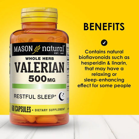 MASON NATURAL - MASON NATURAL Valerian Root 500Mg. 60 Capsulas 3 Pack - The Red Vitamin MX - Suplementos Alimenticios - {{ shop.shopifyCountryName }}