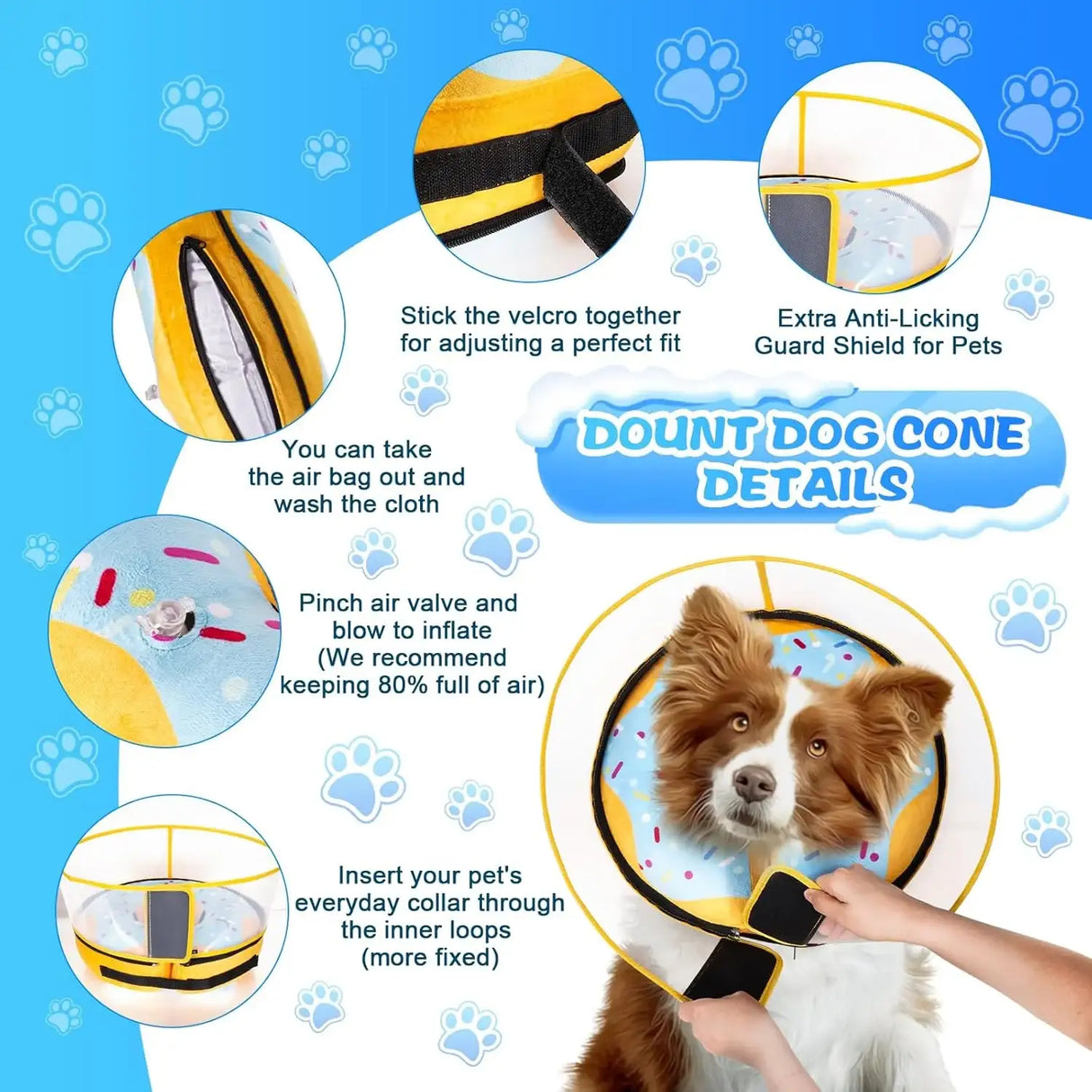 CNEO - Cneo Inflatable Dog Cone Collar with Detachable Enhanced Anti-Licking Shield BLUE MEDIUM PLUS - The Red Vitamin MX - Collares y Conos De Recuperación Para Perros - {{ shop.shopifyCountryName }}
