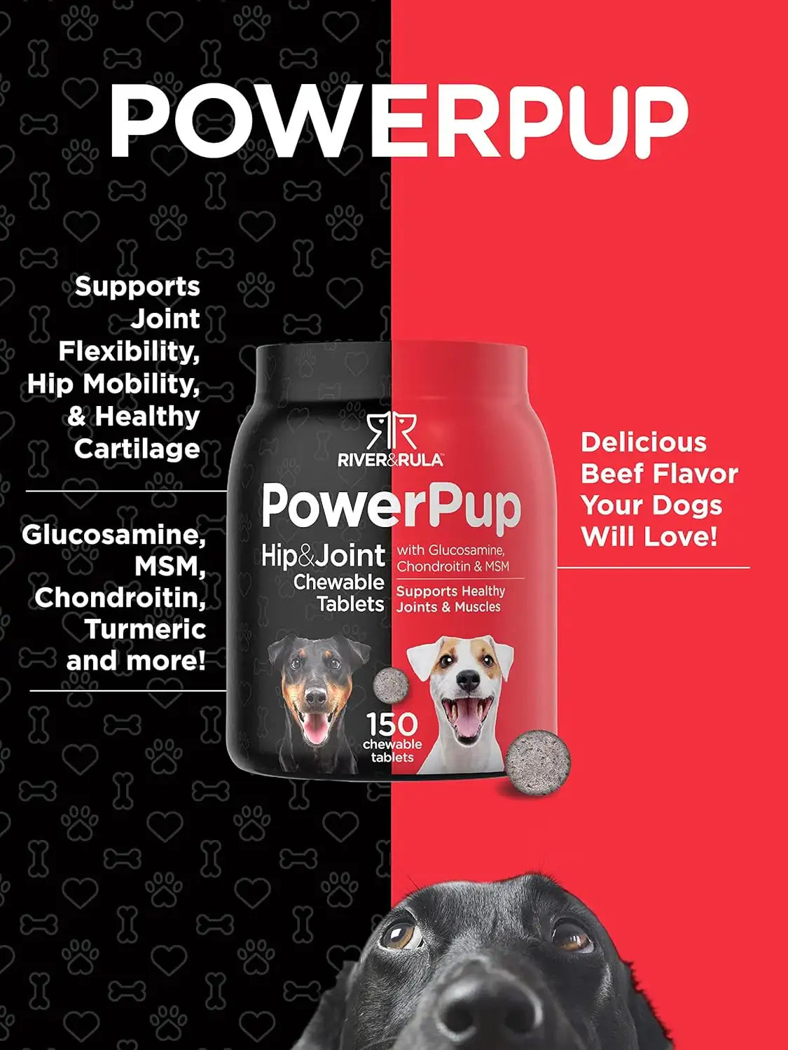 HORBAACH - Horbaach Power Pup Hip and Joint Supplement for Dogs 150 Tabletas Masticables - The Red Vitamin MX - Cuidado De Cadera Y Articulaciones Para Perros - {{ shop.shopifyCountryName }}
