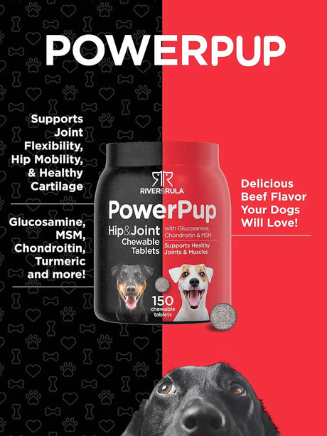 HORBAACH - Horbaach Power Pup Hip and Joint Supplement for Dogs 150 Tabletas Masticables - The Red Vitamin MX - Cuidado De Cadera Y Articulaciones Para Perros - {{ shop.shopifyCountryName }}
