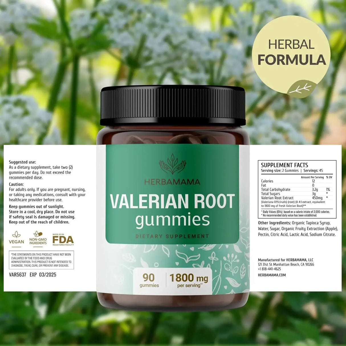 HERBAMAMA - HERBAMAMA Valerian Root Gummies 90 Gomitas - The Red Vitamin MX - Suplementos Alimenticios - {{ shop.shopifyCountryName }}