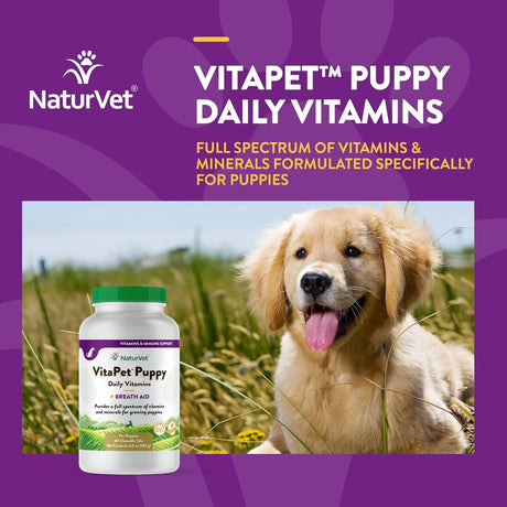 NATURVET - NaturVet VitaPet Puppy Daily Vitamins Plus Breath Aid for Puppies 60 Tabletas Masticables - The Red Vitamin MX - Multivitamínicos Para Perros - {{ shop.shopifyCountryName }}