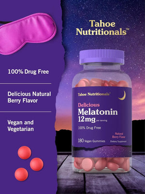 TAHOE NUTRITIONALS - Tahoe Nutritionals Melatonin Gummies 12Mg. 180 Gomitas - The Red Vitamin MX - Suplementos Alimenticios - {{ shop.shopifyCountryName }}