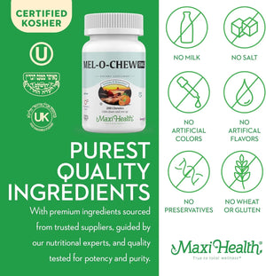 MAXI HEALTH - Maxi Health Mel-O-Chew Chewable Melatonin 5Mg. 100 Tabletas Masticables - The Red Vitamin MX - Suplementos Alimenticios - {{ shop.shopifyCountryName }}