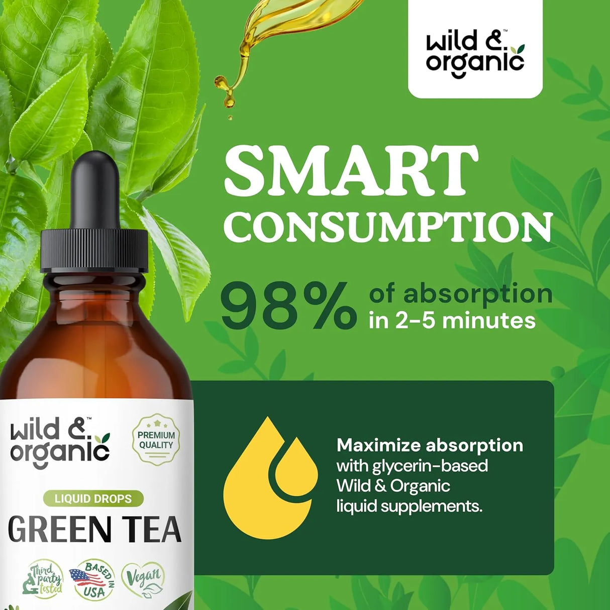 WILD & ORGANIC - Wild & Organic Green Tea Extract Liquid Drops 4 Fl.Oz. - The Red Vitamin MX - Suplementos Alimenticios - {{ shop.shopifyCountryName }}