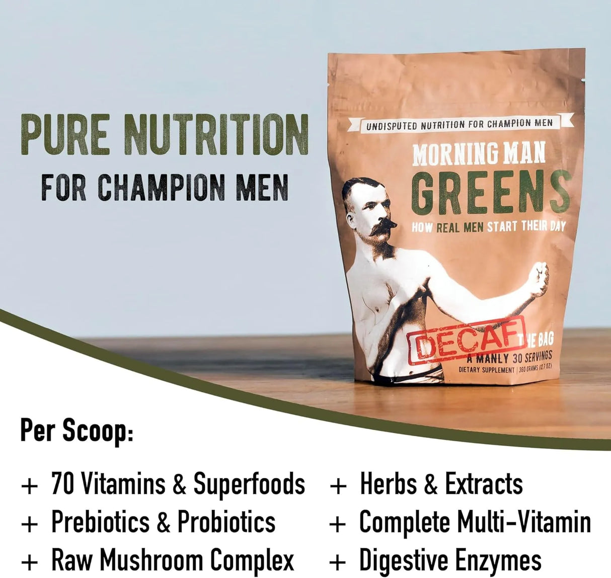 MORNING MAN - MORNING MAN Greens Powder Decaf 30 Servicios 360Gr. - The Red Vitamin MX - Suplementos Alimenticios - {{ shop.shopifyCountryName }}