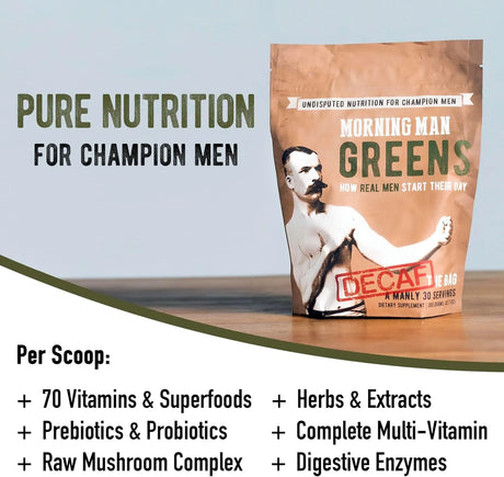 MORNING MAN - MORNING MAN Greens Powder Decaf 30 Servicios 360Gr. - The Red Vitamin MX - Suplementos Alimenticios - {{ shop.shopifyCountryName }}