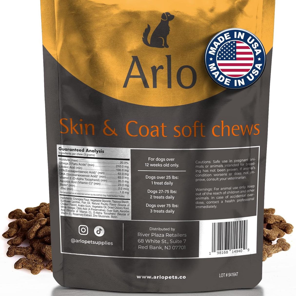 Arlo Pet Supplies Skin and Coat 60 Masticables