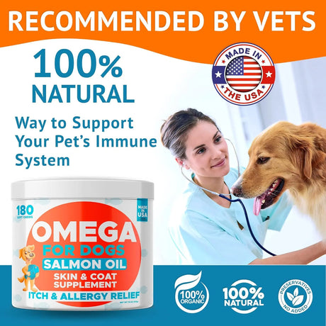 GOODGROWLIES - GOODGROWLIES Omega 3 Fish Oil for Dogs Salmon Flavor 180 Masticables 2 Pack - The Red Vitamin MX - Aceite De Pescado Para Perros - {{ shop.shopifyCountryName }}