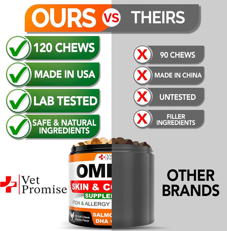 VET PROMISE - Vet Promise Omega 3 for Dogs 120 Masticables - The Red Vitamin MX - Aceite De Pescado Para Perros - {{ shop.shopifyCountryName }}