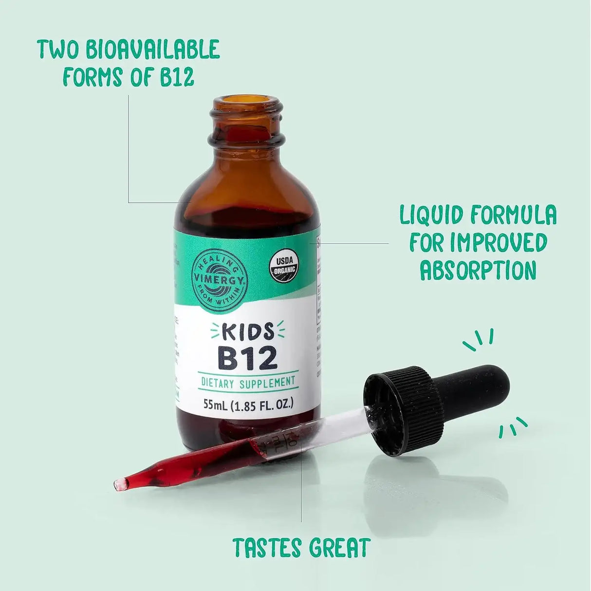 VIMERGY - Vimergy Organic Liquid Vitamin B12 55Ml. - The Red Vitamin MX - Suplementos Alimenticios - {{ shop.shopifyCountryName }}