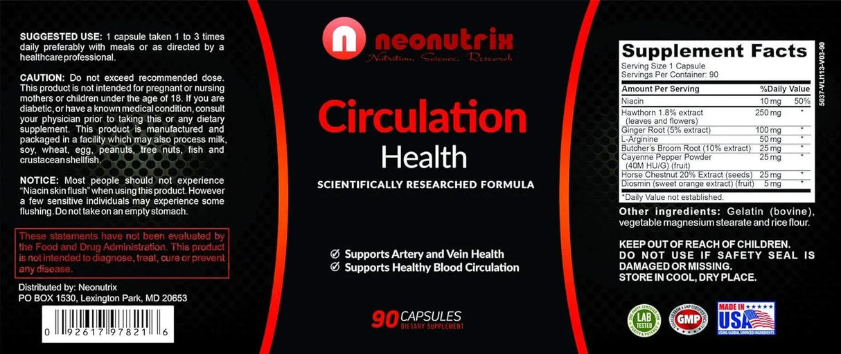 NEONUTRIX - Neonutrix Blood Circulation Health 90 Capsulas - The Red Vitamin MX - Suplementos Alimenticios - {{ shop.shopifyCountryName }}