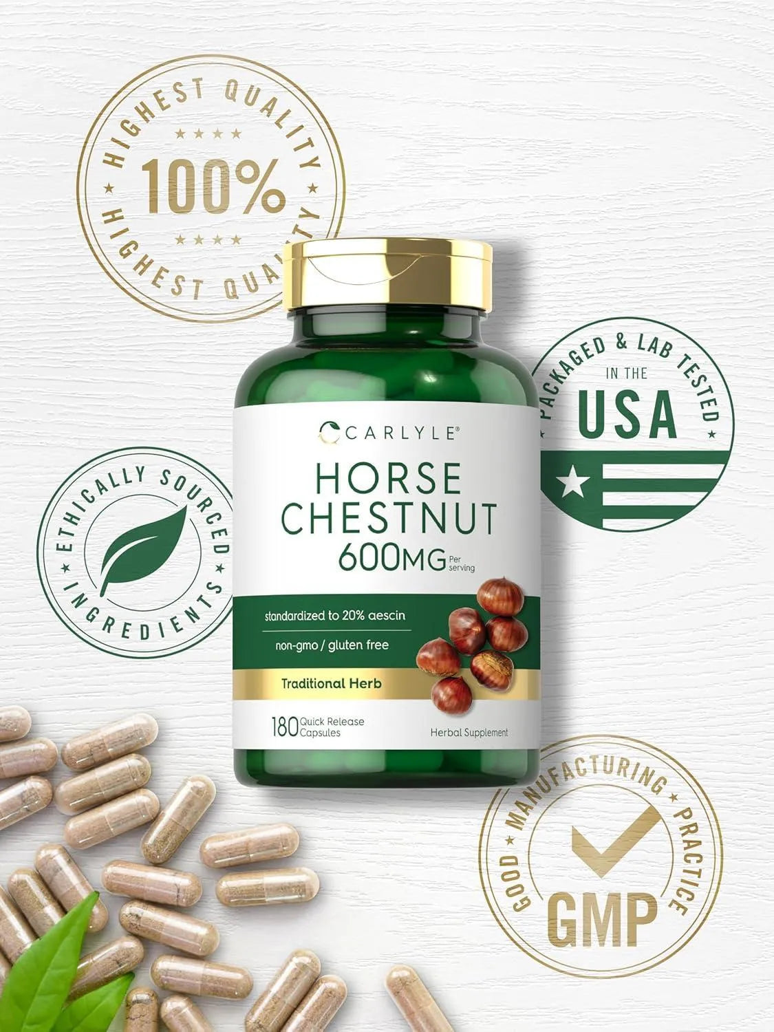 CARLYLE - Carlyle Horse Chestnut 600Mg. 180 Capsulas - The Red Vitamin MX - Suplementos Alimenticios - {{ shop.shopifyCountryName }}