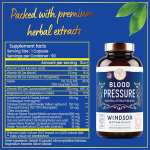 WINDSOR BOTANICALS - WINDSOR BOTANICALS Blood Pressure Support 90 Capsulas - The Red Vitamin MX - Suplementos Alimenticios - {{ shop.shopifyCountryName }}