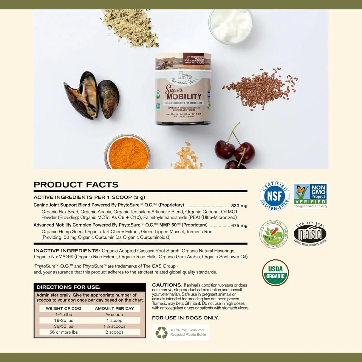 BADLANDS RANCH - BADLANDS RANCH Super Mobility Canine Supplement 30 Servicios 90Gr. - The Red Vitamin MX - Cuidado De Cadera Y Articulaciones Para Perros - {{ shop.shopifyCountryName }}