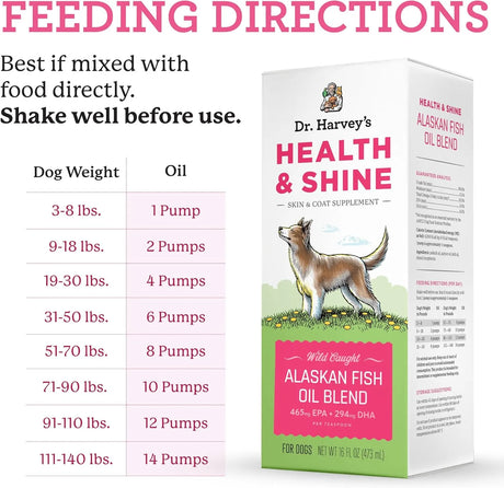 DR. HARVEY'S - Dr. Harvey's Health & Shine Alaskan Fish Oil Blend for Dogs 16 Fl.Oz. - The Red Vitamin MX - Aceite De Pescado Para Perros - {{ shop.shopifyCountryName }}