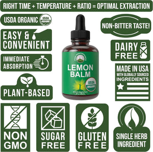 PEAK PERFORMANCE - Peak Performance USDA Organic Lemon Balm Tincture 60Ml. - The Red Vitamin MX - Suplementos Alimenticios - {{ shop.shopifyCountryName }}