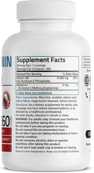 BRONSON - Bronson Melatonin 5Mg. Fast Dissolve Cherry Tablets 360 Tabletas - The Red Vitamin MX - Suplementos Alimenticios - {{ shop.shopifyCountryName }}