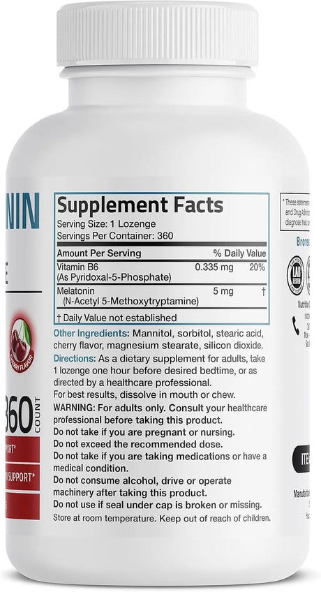 BRONSON - Bronson Melatonin 5Mg. Fast Dissolve Cherry Tablets 360 Tabletas - The Red Vitamin MX - Suplementos Alimenticios - {{ shop.shopifyCountryName }}