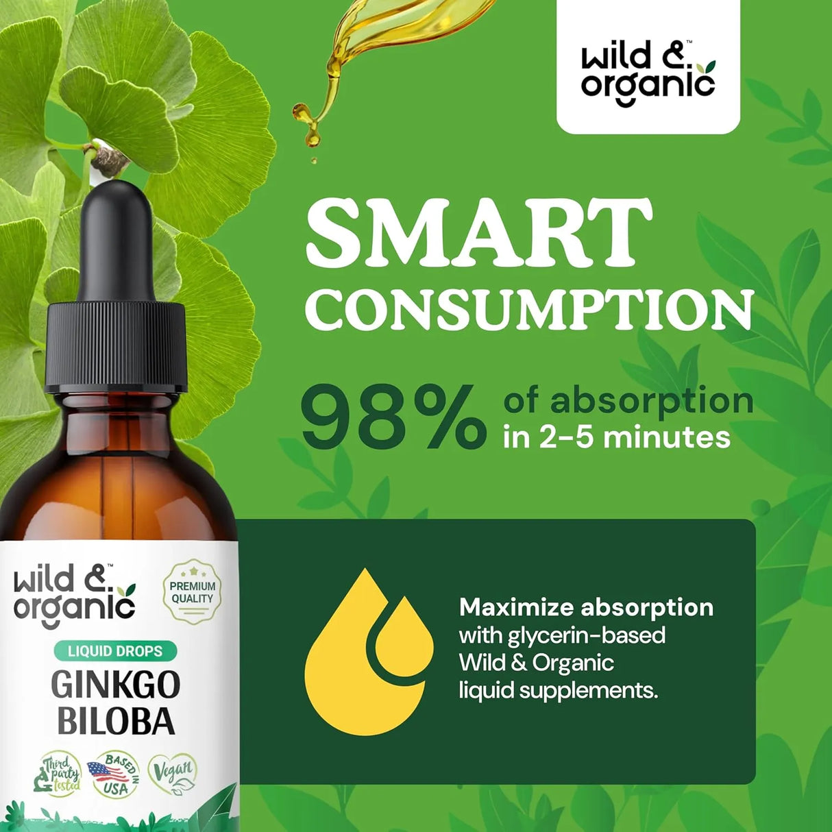 WILD & ORGANIC - Wild & Organic Ginkgo Biloba Liquid Drops 2 Fl.Oz. - The Red Vitamin MX - Suplementos Alimenticios - {{ shop.shopifyCountryName }}