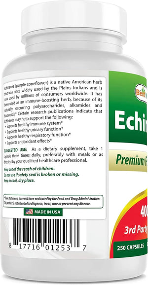 BEST NATURALS - Best Naturals Echinacea 400Mg. 250 Capsulas 2 Pack - The Red Vitamin MX - Suplementos Alimenticios - {{ shop.shopifyCountryName }}