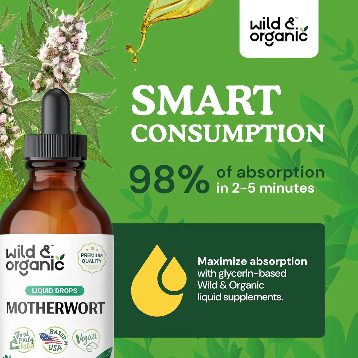 WILD & ORGANIC - Wild & Organic Motherwort Tincture 4 Fl.Oz. - The Red Vitamin MX - Suplementos Alimenticios - {{ shop.shopifyCountryName }}