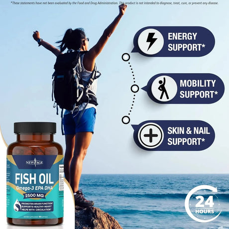 NEW AGE - NEW AGE Omega 3 Fish Oil 2500Mg. 90 Capsulas Blandas - The Red Vitamin MX - Suplementos Alimenticios - {{ shop.shopifyCountryName }}