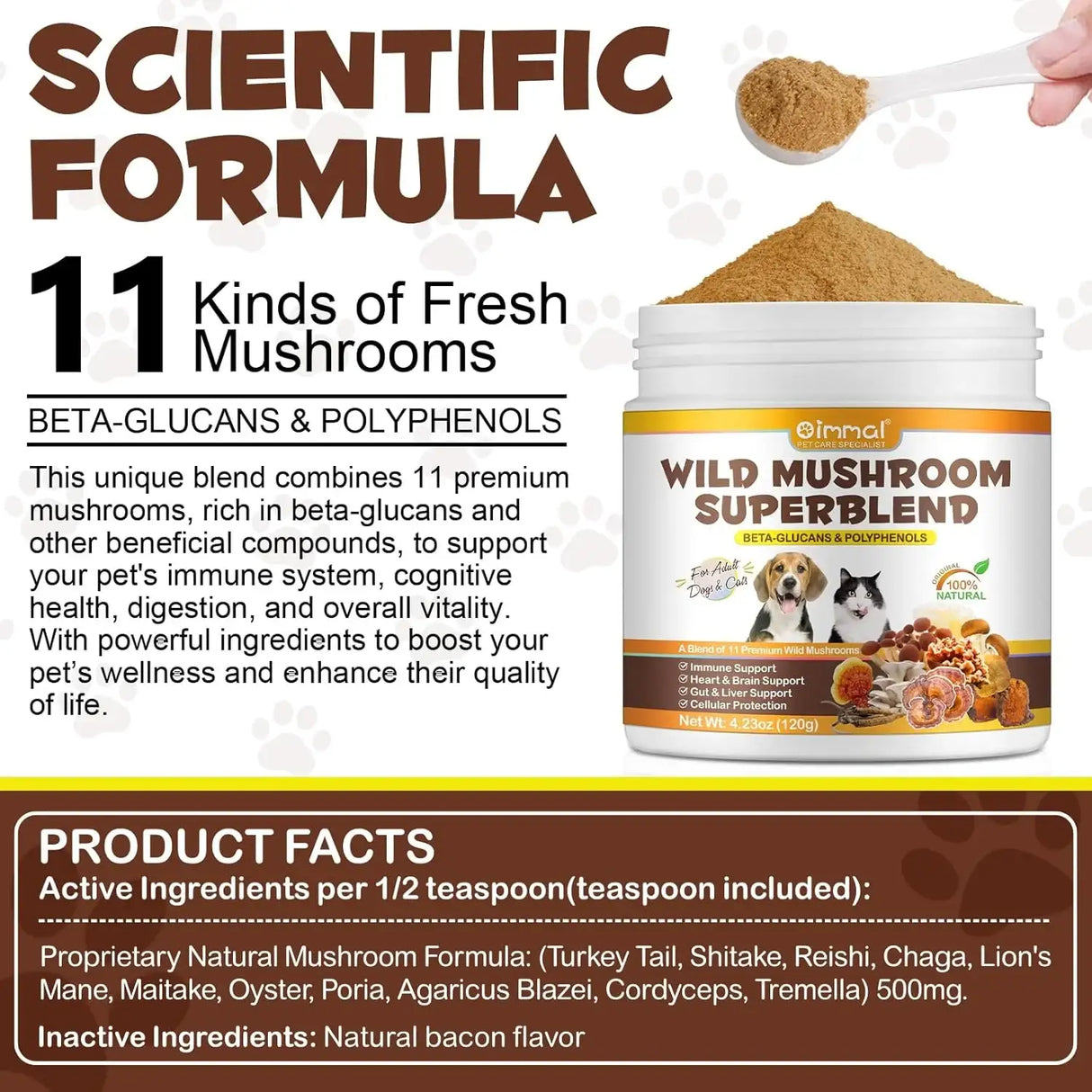 OIMMAL - Oimmal Mushroom Powder for Dogs & Cats 120Gr. - The Red Vitamin MX - Suplementos Herbales Para Perros - {{ shop.shopifyCountryName }}