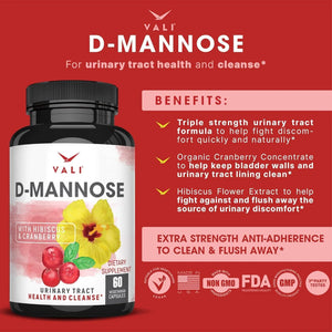 VALI - VALI D-Mannose 1000Mg. 60 Capsulas - The Red Vitamin MX - Suplementos Alimenticios - {{ shop.shopifyCountryName }}