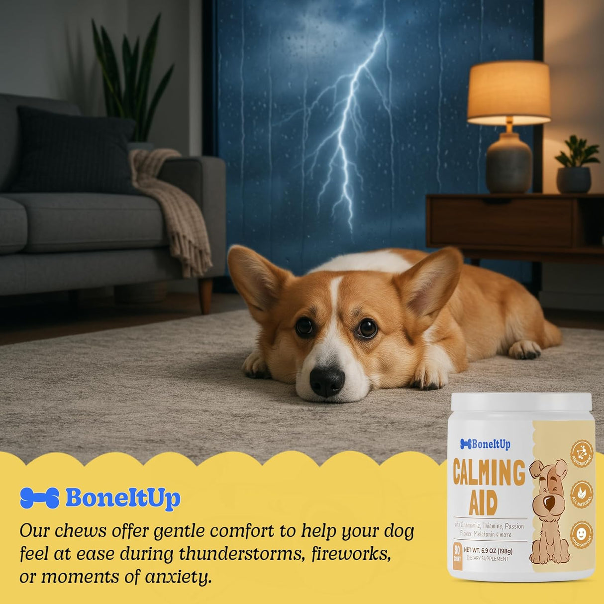 BoneItUp Pet Calming Chews for Dogs 90 Masticables