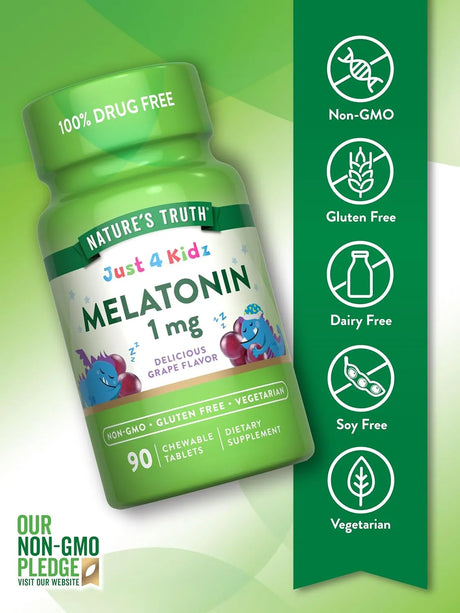 NATURE'S TRUTH - Nature's Truth Kids Melatonin 1Mg. 90 Tabletas Masticables - The Red Vitamin MX - Suplementos Alimenticios - {{ shop.shopifyCountryName }}