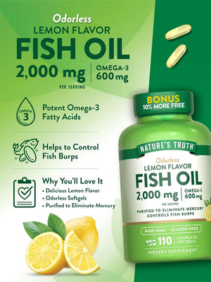 NATURE'S TRUTH - Nature's Truth Fish Oil 2000Mg. 110 Capsulas Blandas - The Red Vitamin MX - Suplementos Alimenticios - {{ shop.shopifyCountryName }}