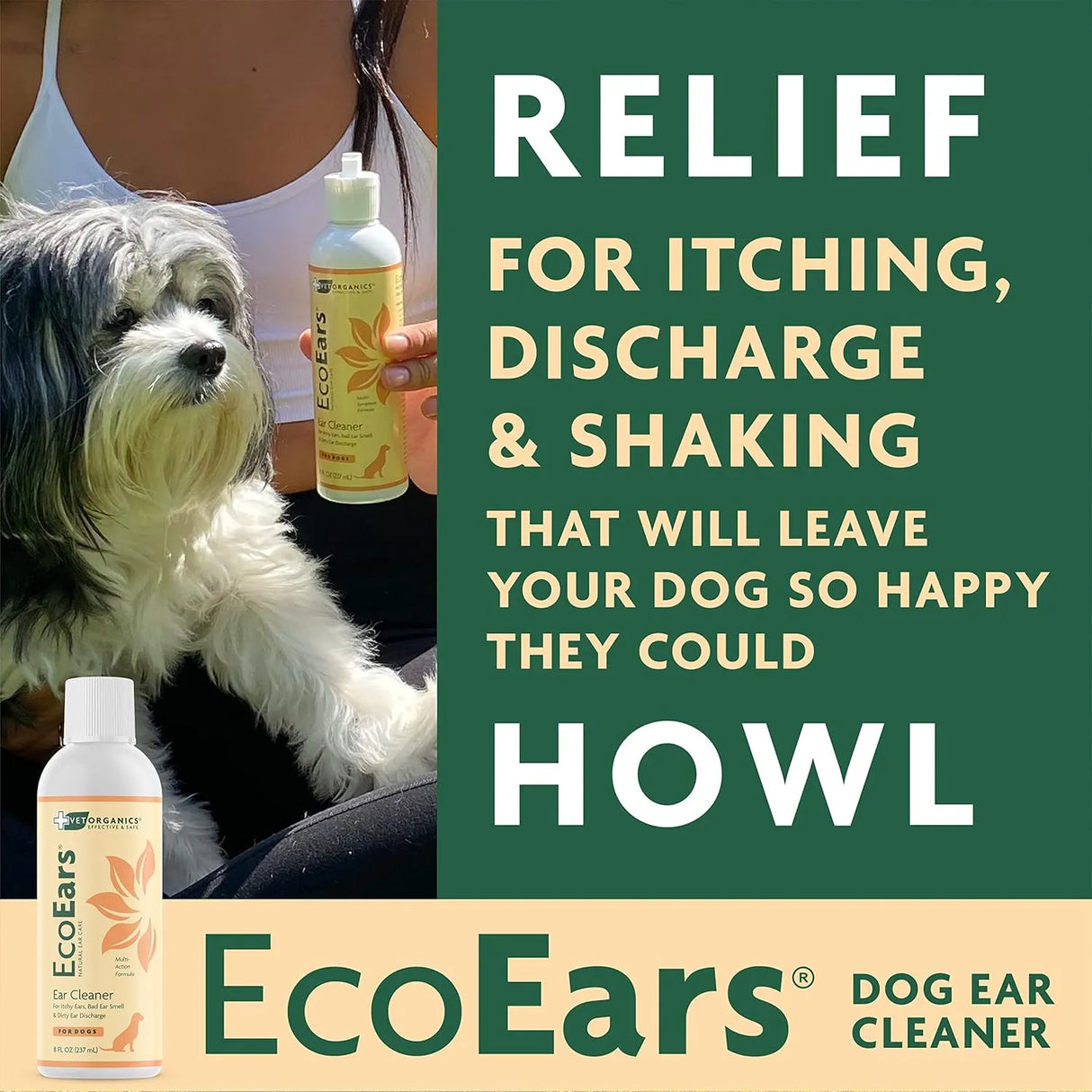 VET ORGANICS - Vet Organics EcoEars Dog Ear Cleaner Solution 8 Fl.Oz. 2 Pack - The Red Vitamin MX - Cuidado Del Oído De Perros - {{ shop.shopifyCountryName }}