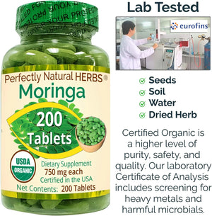 PERFECTLY NATURAL HERBS - Perfectly Natural Herbs Organic Moringa 200 Tabletas - The Red Vitamin MX - Suplementos Alimenticios - {{ shop.shopifyCountryName }}