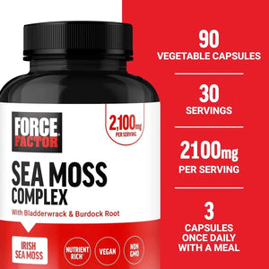 FORCE FACTOR - Force Factor Irish Sea Moss 2100Mg. 90 Capsulas - The Red Vitamin MX - Suplementos Alimenticios - {{ shop.shopifyCountryName }}