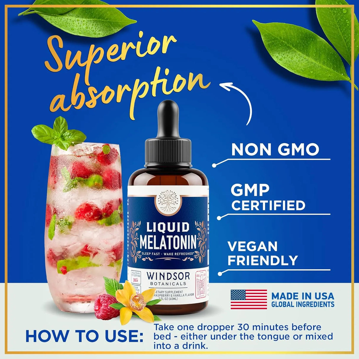 WINDSOR BOTANICALS - WINDSOR BOTANICALS Liquid Melatonin Drops 3Mg. 2 Fl.Oz. - The Red Vitamin MX - Suplementos Alimenticios - {{ shop.shopifyCountryName }}