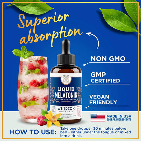 WINDSOR BOTANICALS - WINDSOR BOTANICALS Liquid Melatonin Drops 3Mg. 2 Fl.Oz. - The Red Vitamin MX - Suplementos Alimenticios - {{ shop.shopifyCountryName }}